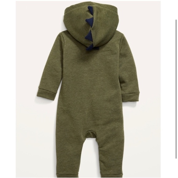 Old Navy Hooded Dinosaur Critter Onesie Romper Sweatshirt 6-12 MO - Picture 2 of 4